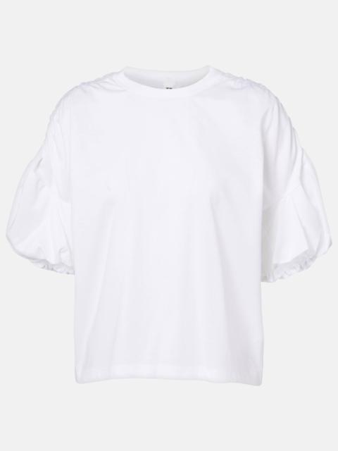 Gathered cotton jersey T-shirt