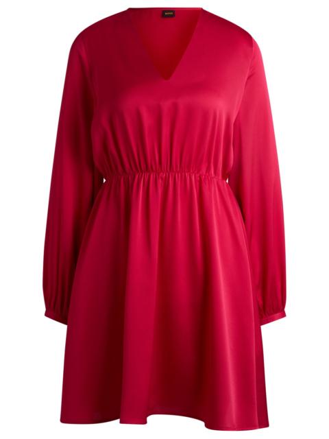 V-NECK DRESS IN HAMMERED SATIN