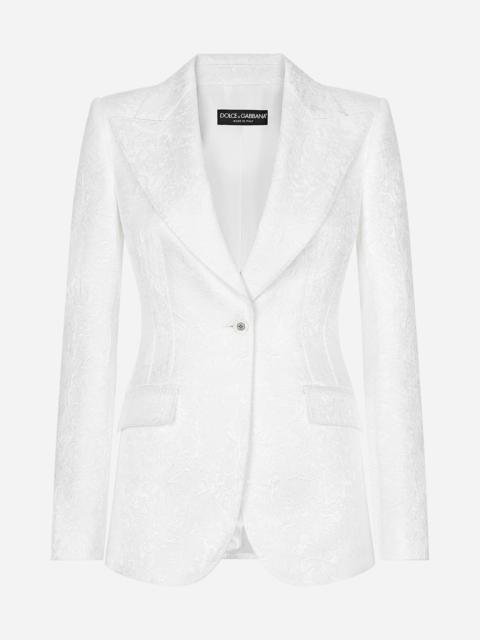 Single-breasted brocade Turlington blazer