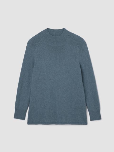 Cotton & Recycled Cashmere Turtleneck Long Top