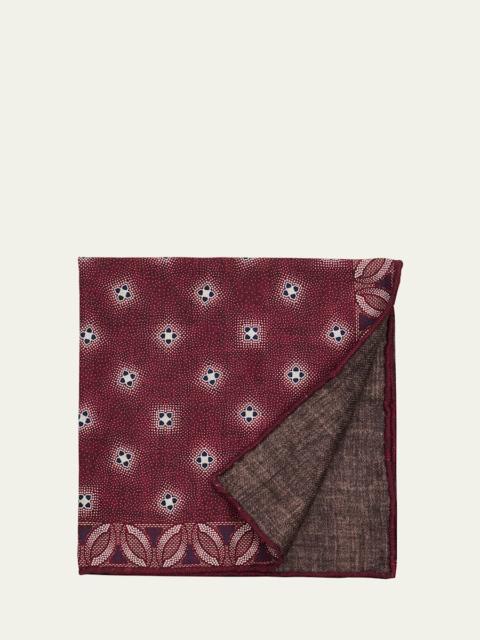 Men's Silk Floral Print Pocket Square