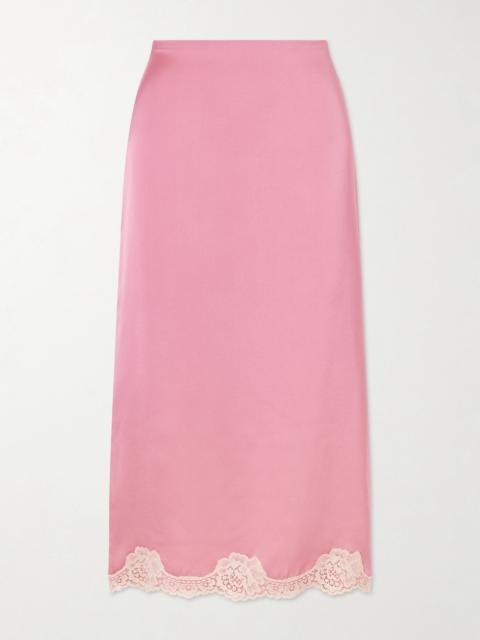 Lace-trimmed Cady Midi Skirt