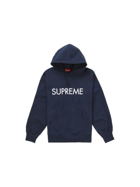 Supreme Capital Hooded Sweatshirt Navy