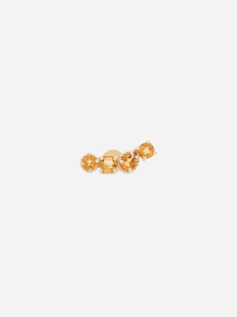 Single earring in yellow gold 18kt with citrines