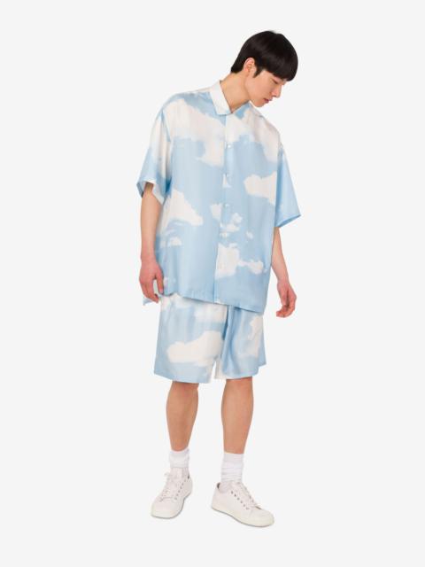 SILK TWILL BERMUDA SHORTS ARCHIVE CLOUDS