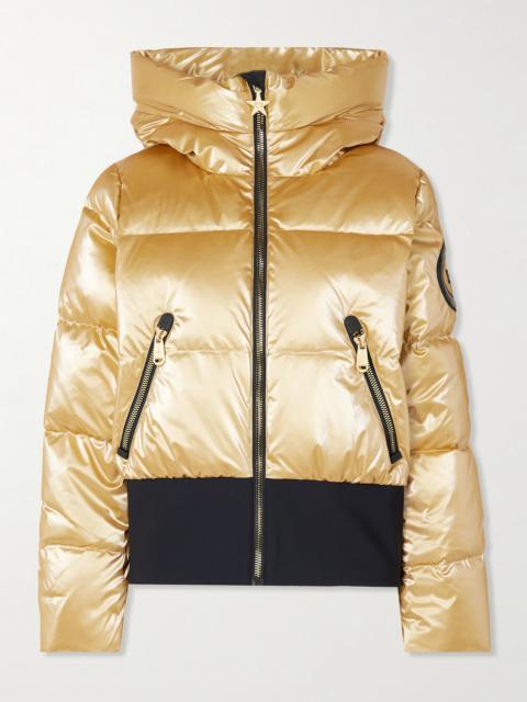 Bombardino Hooded Quilted Metallic Down Ski Jacket