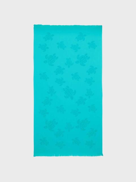 Beach Fouta in Organic Cotton Turtles Jacquard