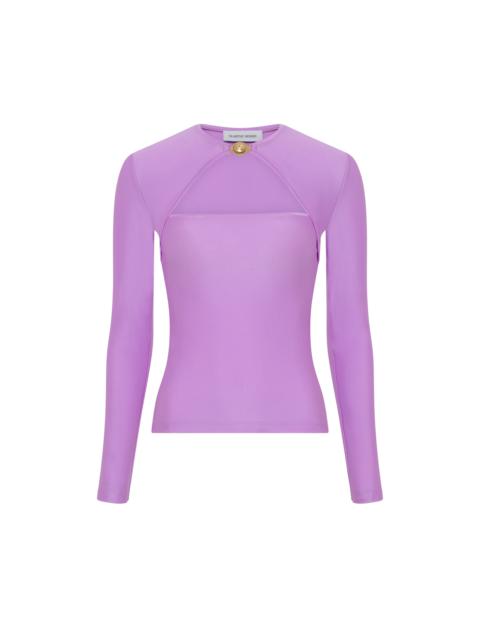 Draped Jersey Open Neck Top