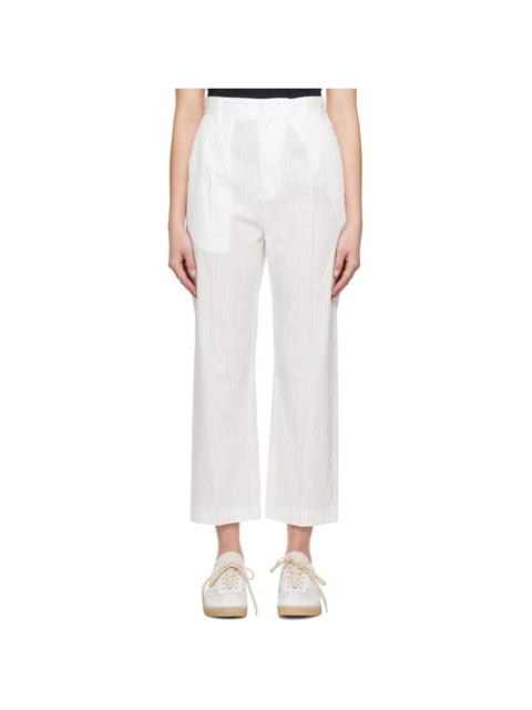 White Pinstripe Trousers