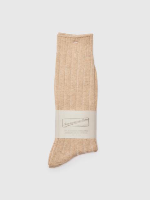 Bold Rib Crew in Beige