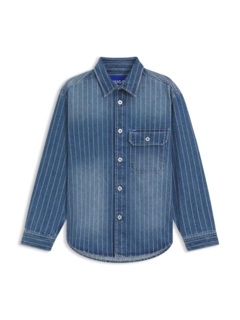 OVERSIZE-FIT SHIRT IN BLUE STRIPED DENIM