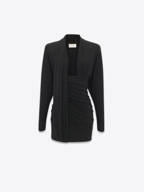 draped dress in wool jersey