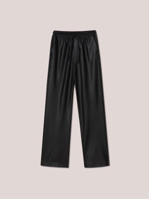 CALIE - OKOBOR™ alt-leather elasticated waist pants - Black
