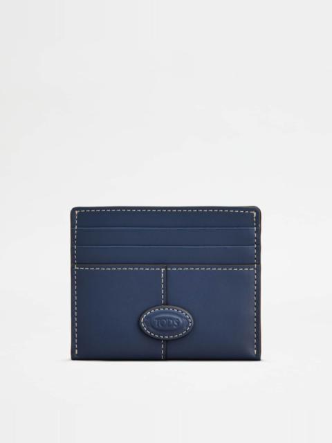 CARD HOLDER IN LEATHER - BLUE