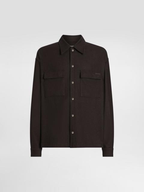 Mélange wool mat shirt