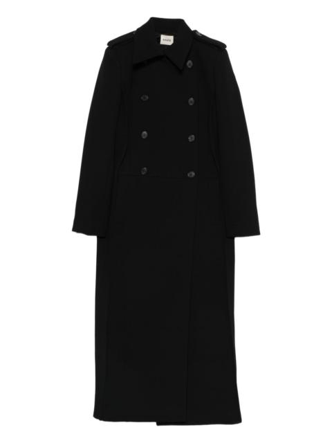 button-fastening double-breasted coat