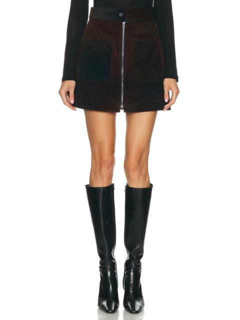 Ombre Cord Zip Skirt