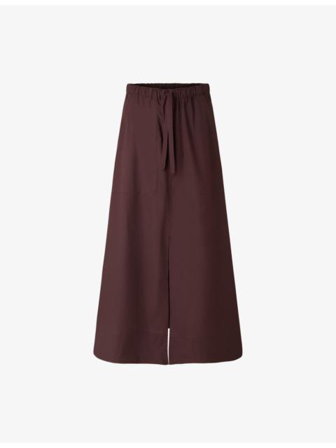 Agadir Drawstring-Waist Cotton Midi Skirt