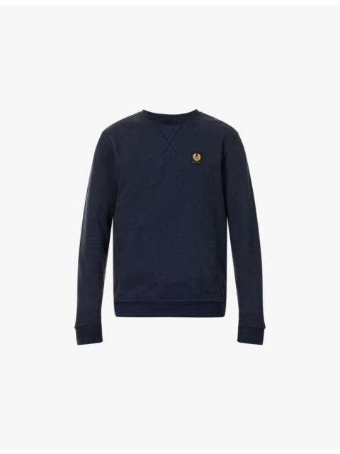Pocket-Logo Crewneck Cotton-Jersey Sweatshirt