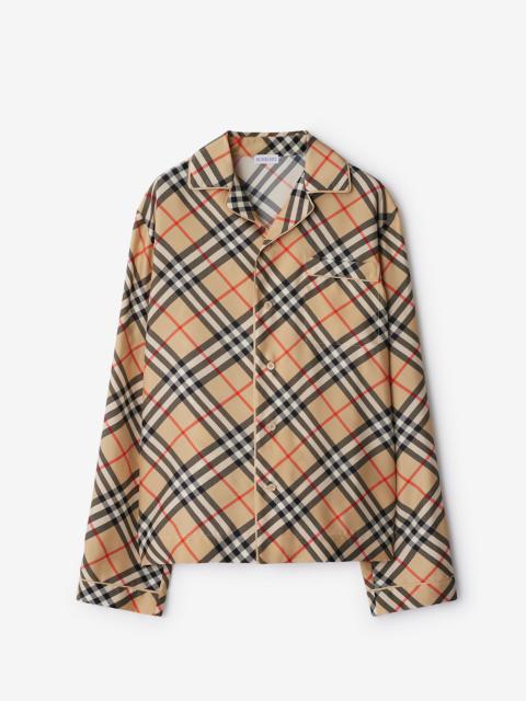 Check Silk Pyjama Shirt