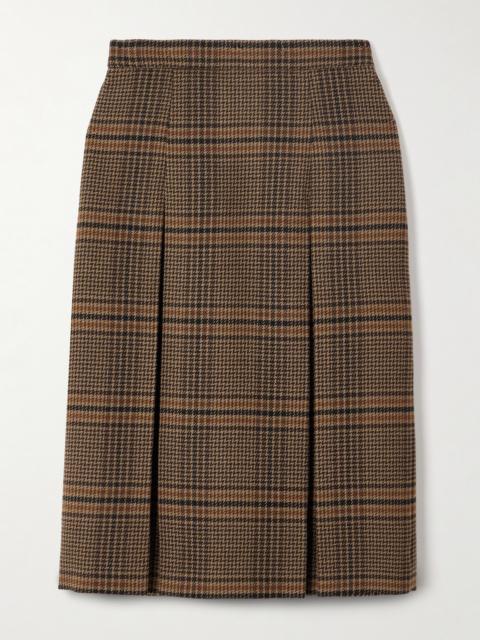 Prince Of Wales Checked Wool Midi Skirt