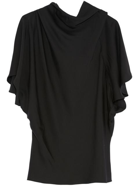 asymmetric matte-satin top