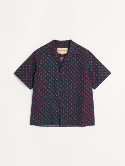 COTTON POPLIN BOWLING SHIRT WITH CHERRYFIC PRINT