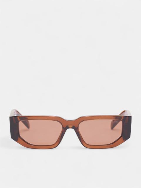 Brown Translucent 09ZS Geometric Sunglasses