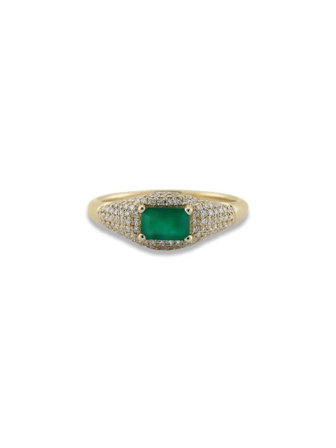 Claudia Emerald Signet Ring