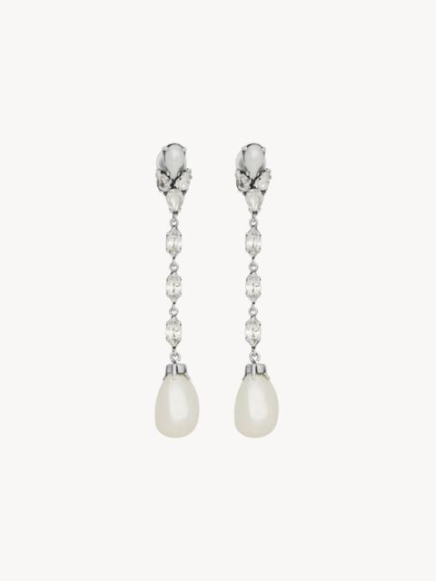 PEARL DROP EARRINGS IN METAL