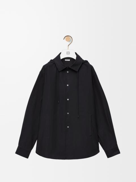Hooded overshirt in cotton