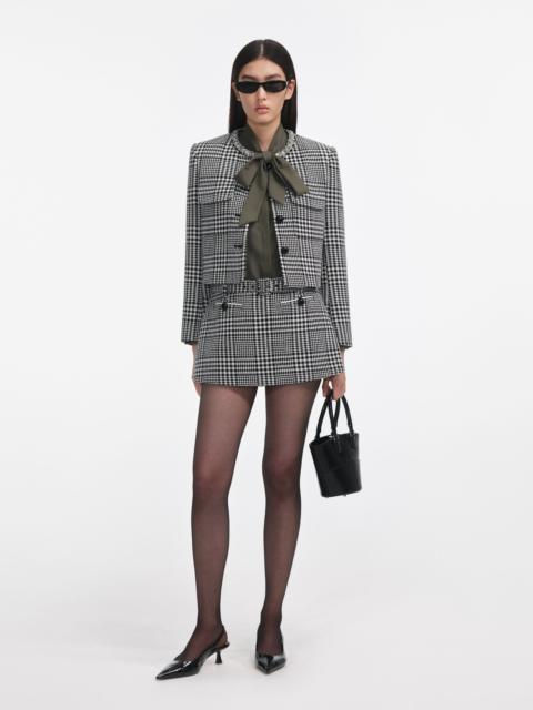 Houndstooth Crystal Trim Jacket