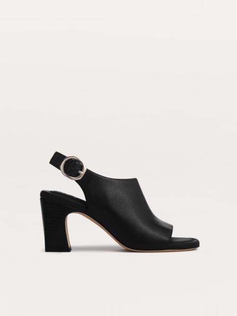 Gigi Block-Heel Leather Slingback Sandals