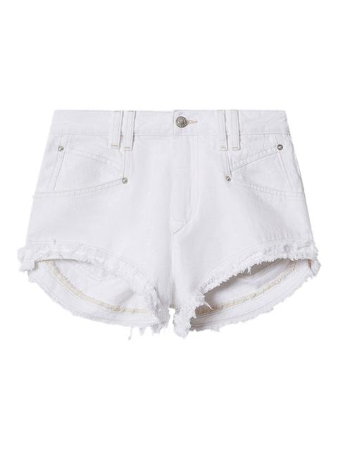 Cotton denim mini shorts