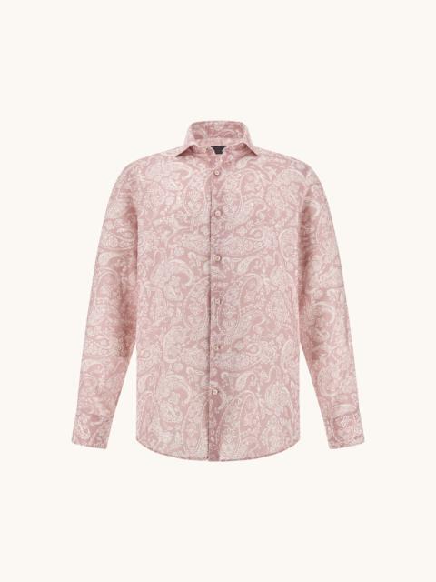LINEN SHIRT WITH SHARK PAISLEY PATTERN