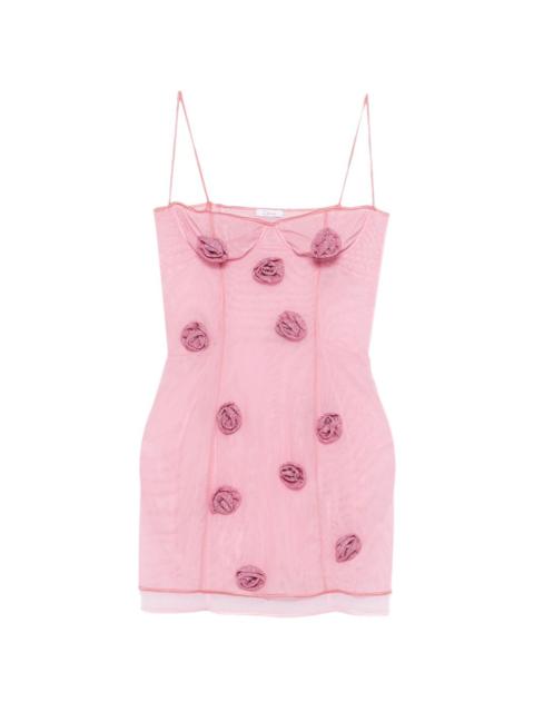 rose balconette mini dress