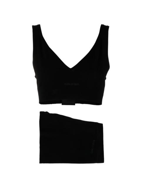 knitted crop top and shorts set