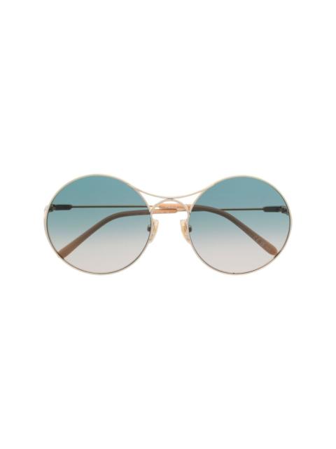logo-engraved round-frame sunglasses