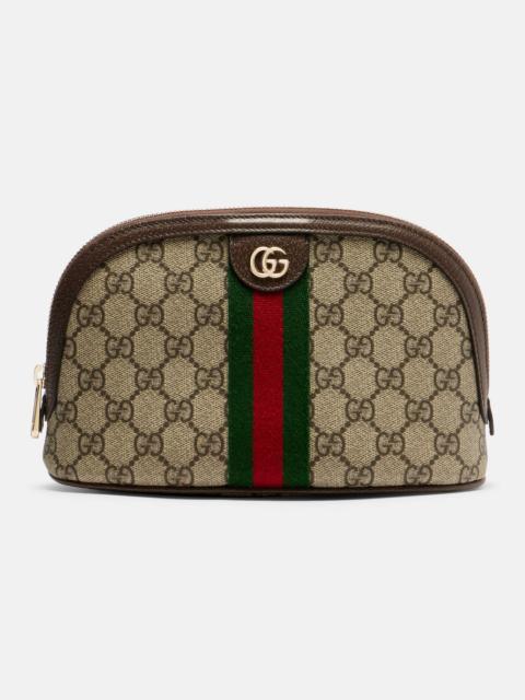 Ophidia Small leather-trimmed makeup bag