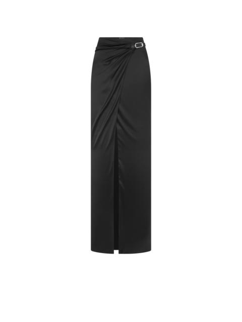WRAP MAXI SKIRT WITH LEATHER BELT