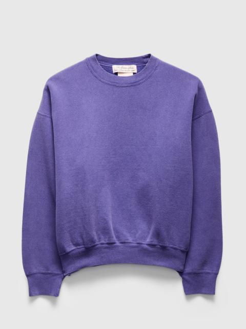 14G Brushed Fleece Crewneck in Purple Navy