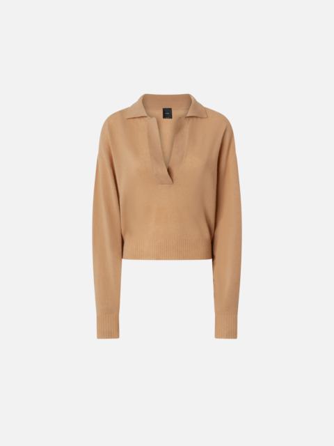 SHORT CASHMERE-BLEND SWEATER WITH COLLAR