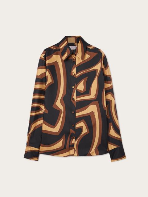 LABIRINTO PRINT SILK TWILL SHIRT