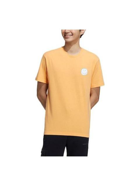 adidas neo W Smly Tee 4 Smiling Face Printing Sports Round Neck Short Sleeve Orange Yellow GP5789