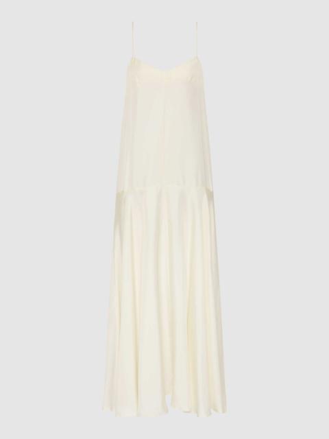 Silk Twill Relaxed Slip Dress - Milk