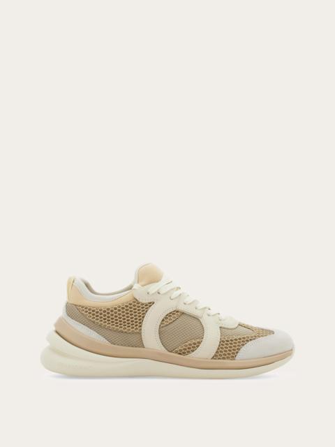 Gancini sneaker with mesh detail