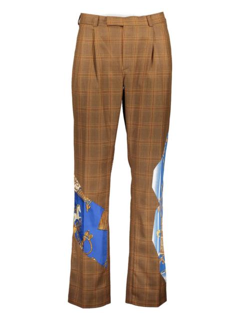 Grandad check-pattern trousers