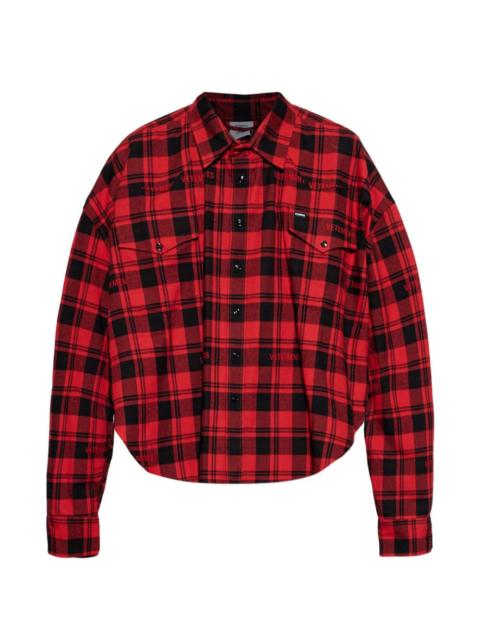 checked chest-pocket shirt
