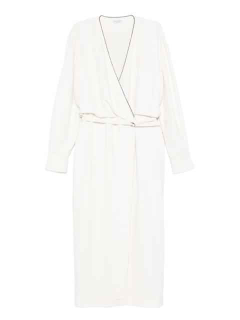 embellished wrap dress