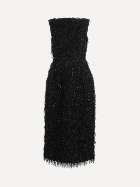 Sleeveless Tweed Midi Pencil Dress